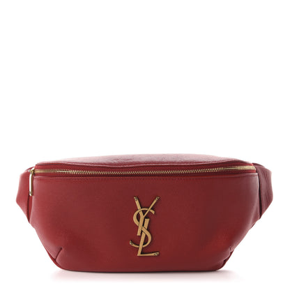 Saint Laurent Grain De Poudre Monogram Belt Bag Rouge Eros 1 of 10