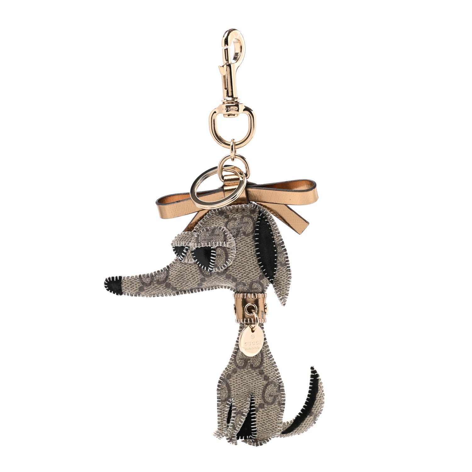 Gucci GG Supreme Monogram Dog Key Charm 1 of 3
