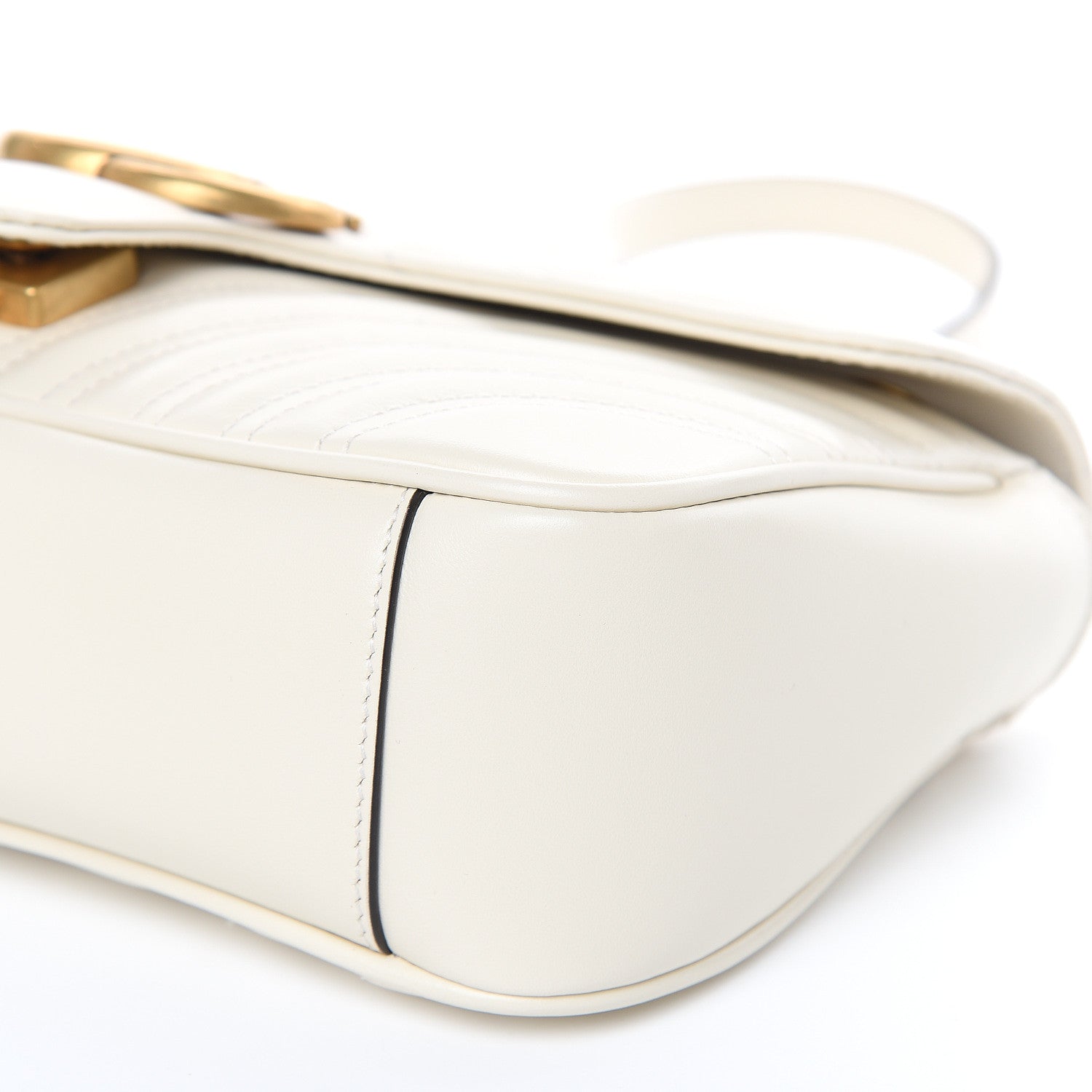 Gucci Calfskin Matelasse Small GG Marmont Shoulder Bag White 9 of 9
