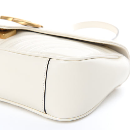 Gucci Calfskin Matelasse Small GG Marmont Shoulder Bag White 9 of 9
