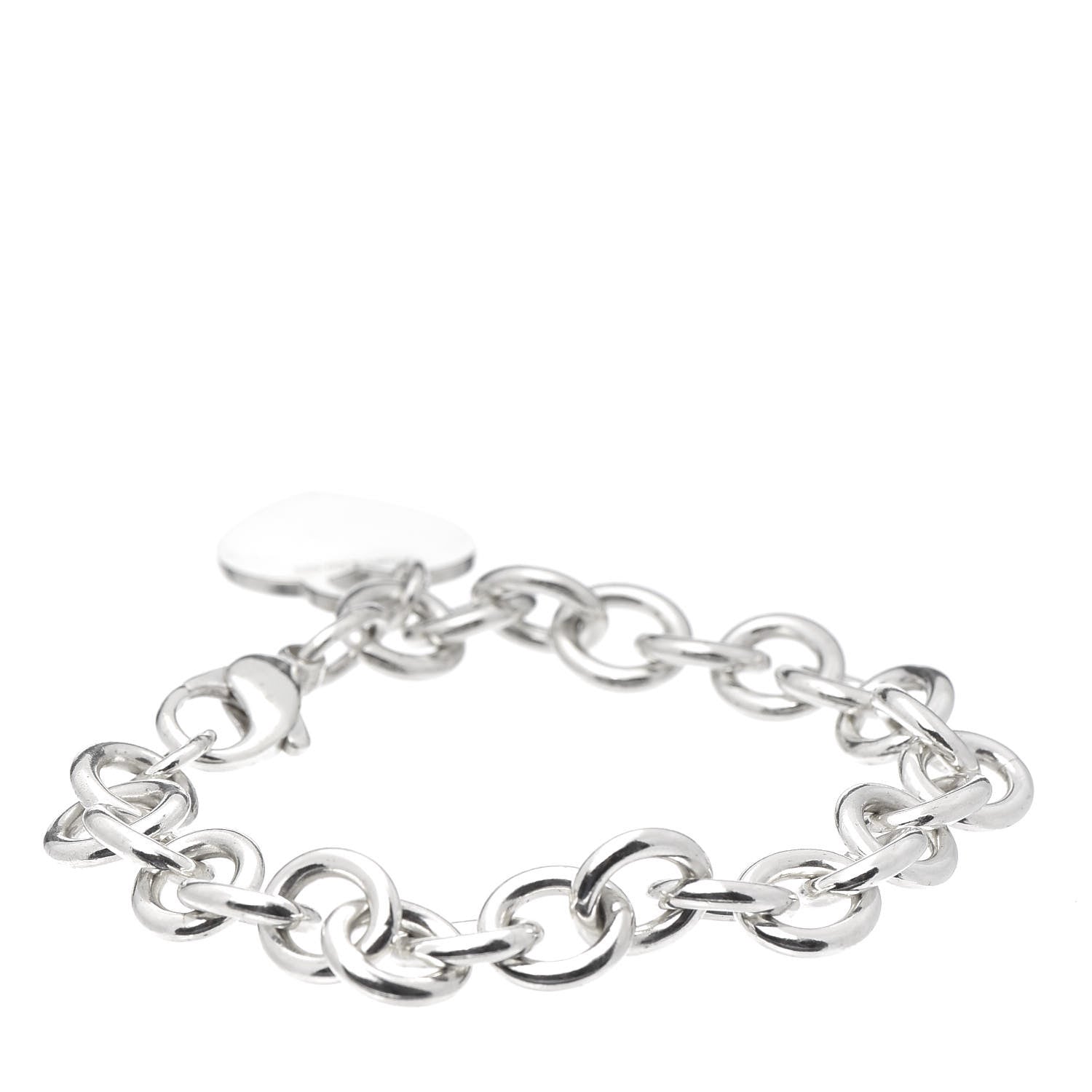 Tiffany Sterling Silver Heart Tag Charm Bracelet 3 of 5