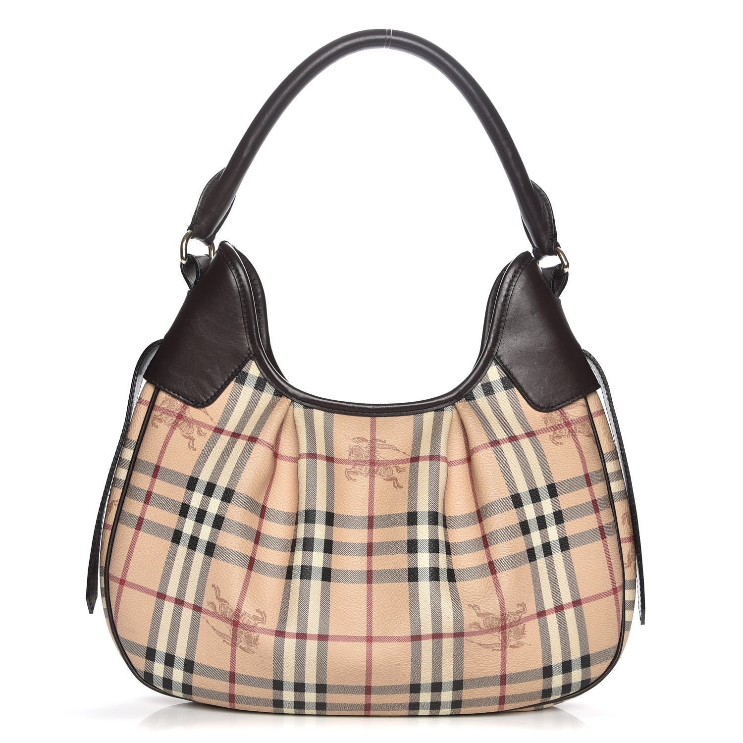 Burberry Haymarket Check Small Brooklyn Hobo Brown 1 of 8