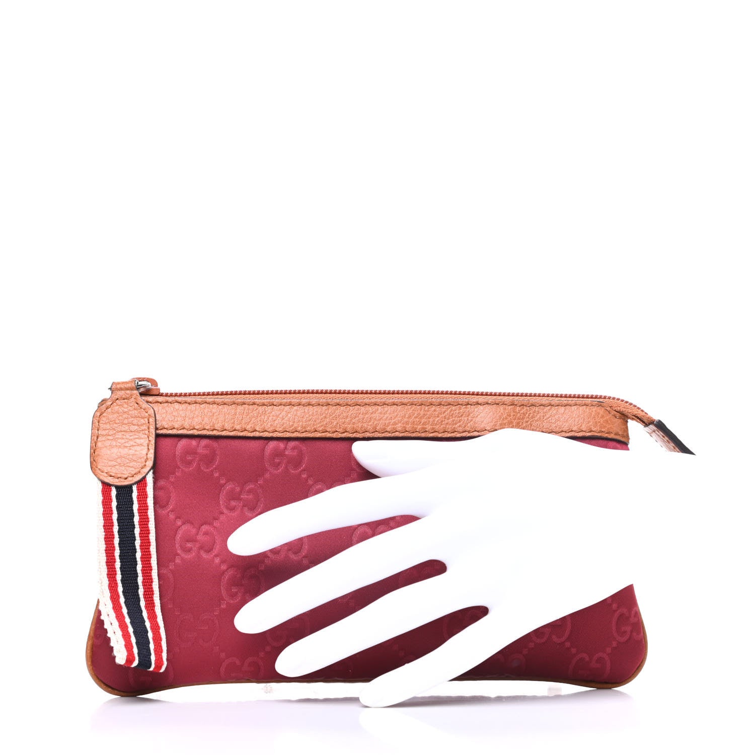 Gucci Nylon Guccissima Zip Pouch Red 2 of 7