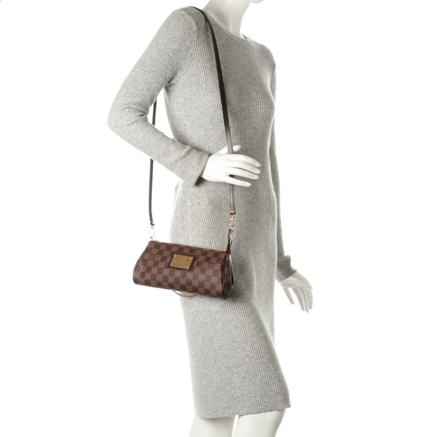 Louis Vuitton Damier Ebene Eva Clutch 2 of 8
