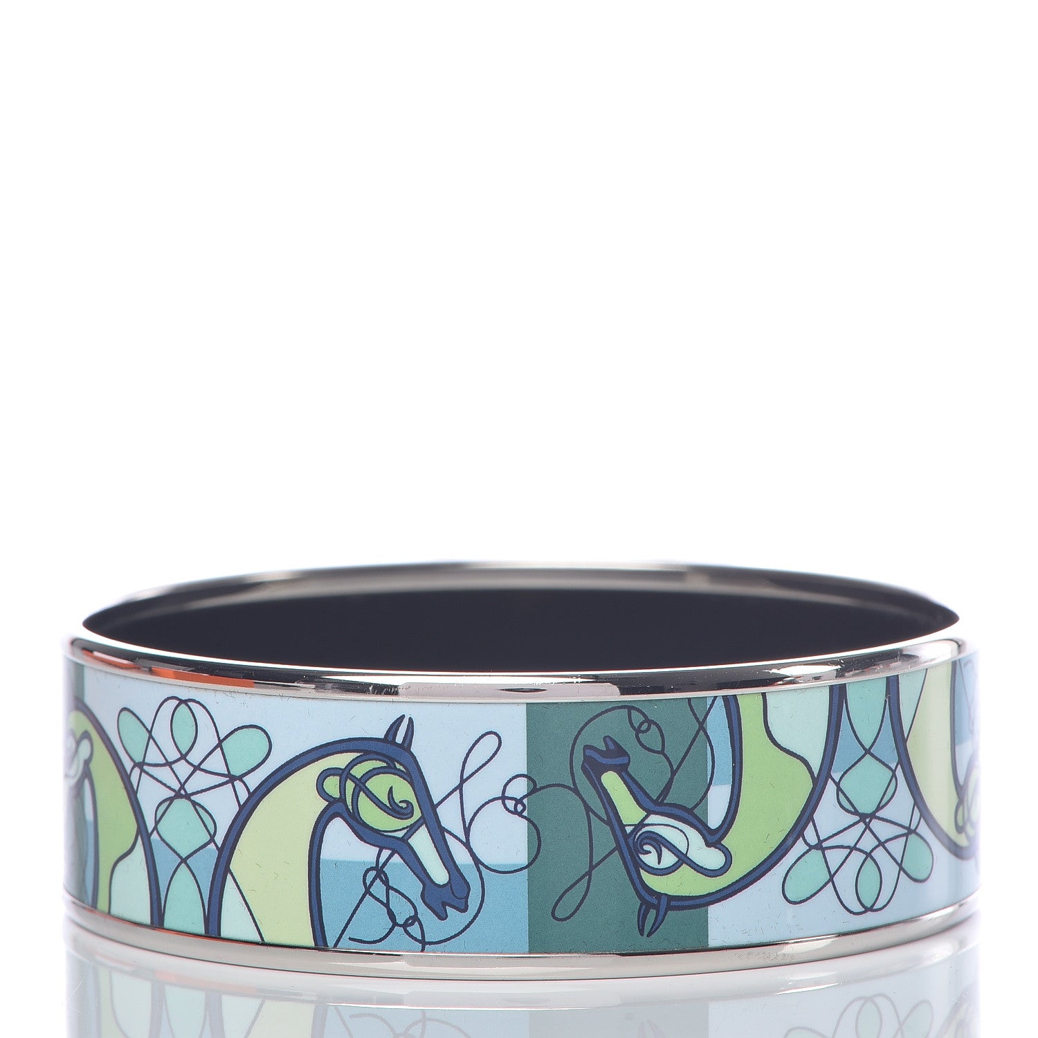 Hermes Enamel Printed Wide Coup De Fouet Bracelet 65 3 of 6