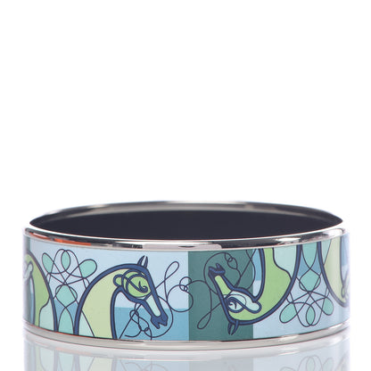 Hermes Enamel Printed Wide Coup De Fouet Bracelet 65 3 of 6