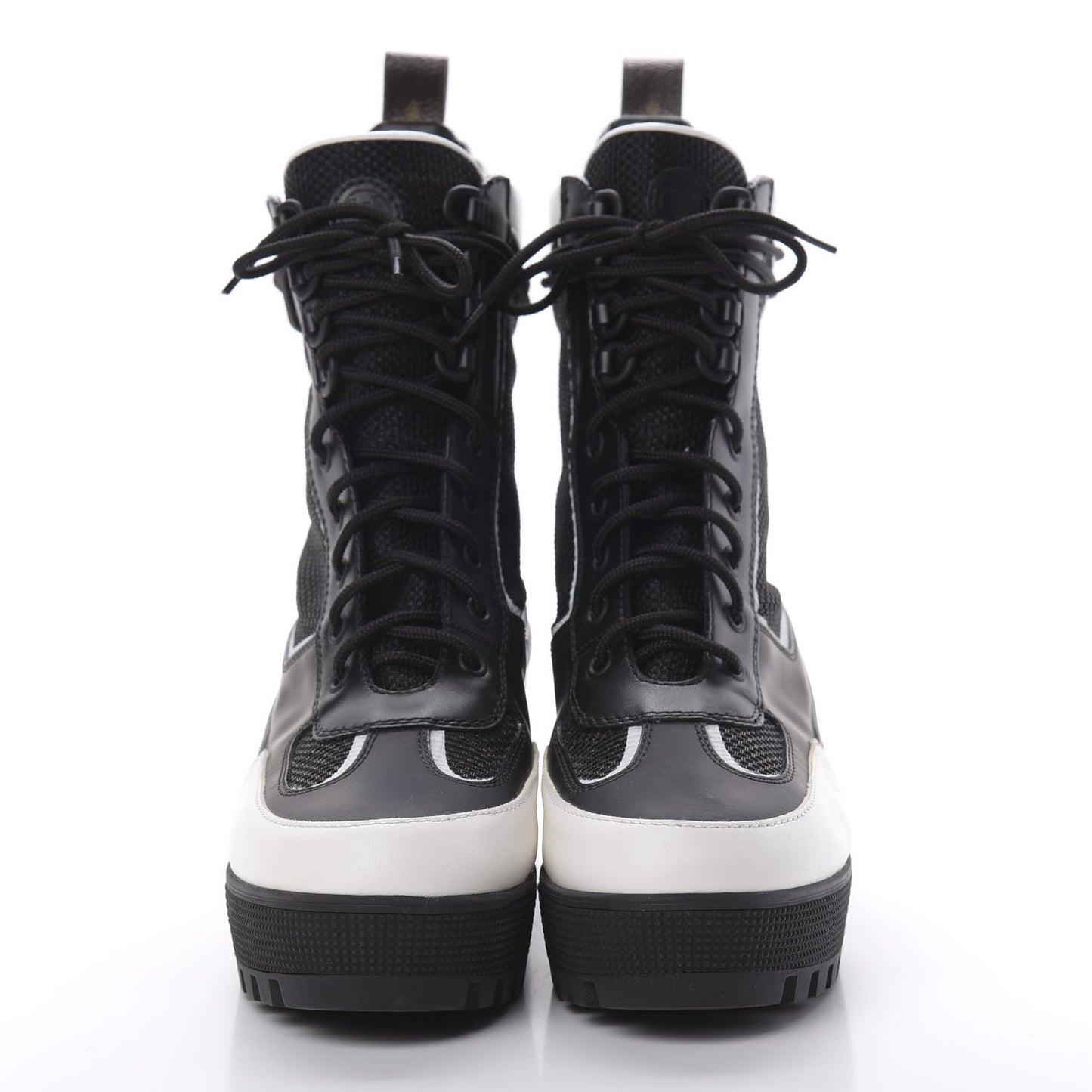 Calfskin Technical Nylon Laureate Platform Desert Boot 41 Black White