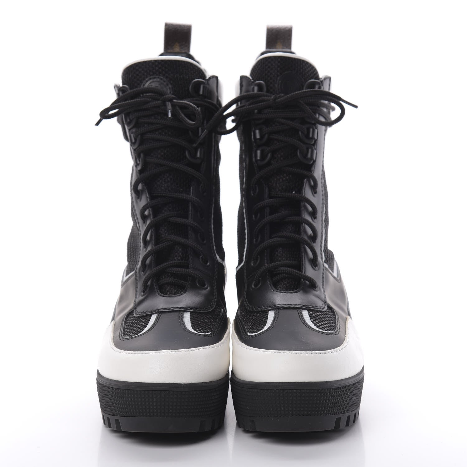 Louis Vuitton Calfskin Technical Nylon Laureate Platform Desert Boot 41 Black White 2 of 6