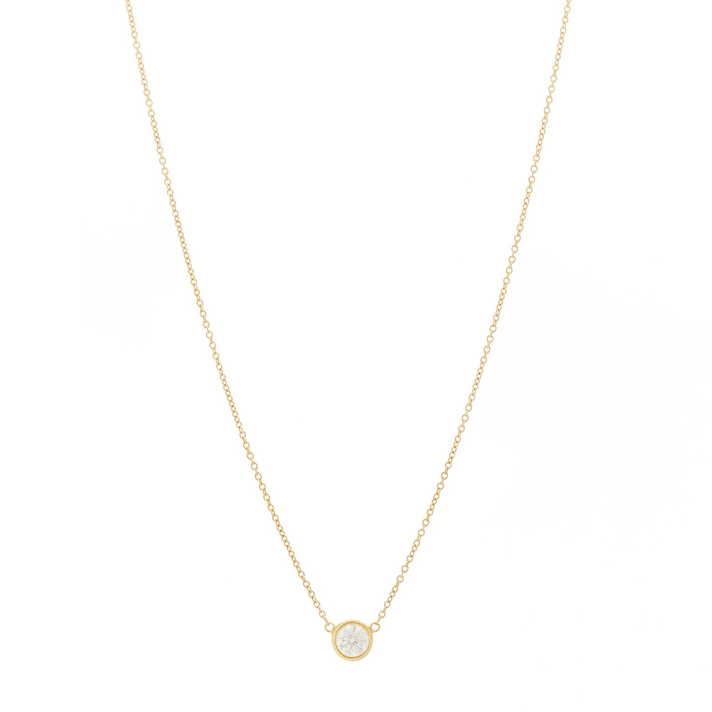 18K Yellow Gold Diamond .44ct Elsa Peretti Diamonds by the Yard Pendant Necklace