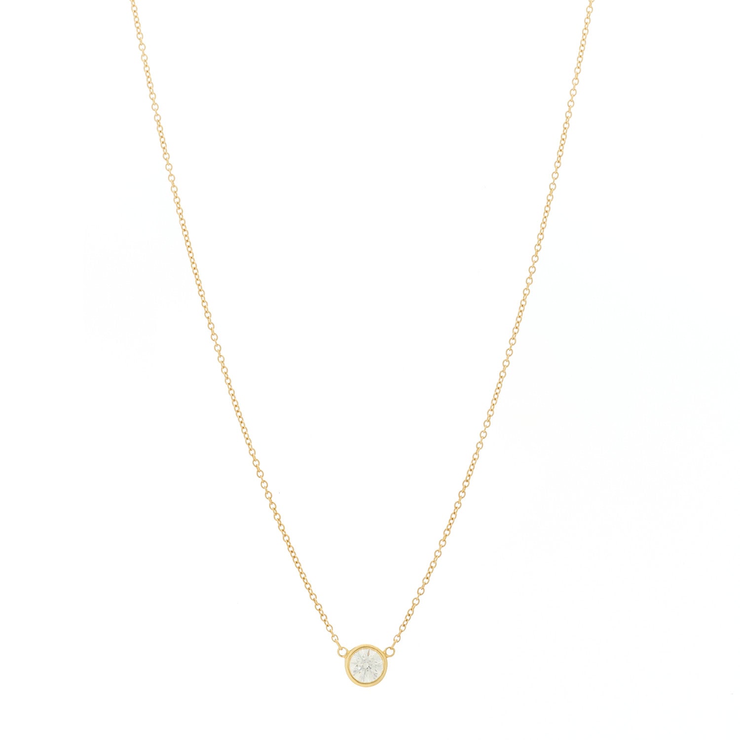 Tiffany 18K Yellow Gold Diamond .44ct Elsa Peretti Diamonds by the Yard Pendant Necklace 1 of 6