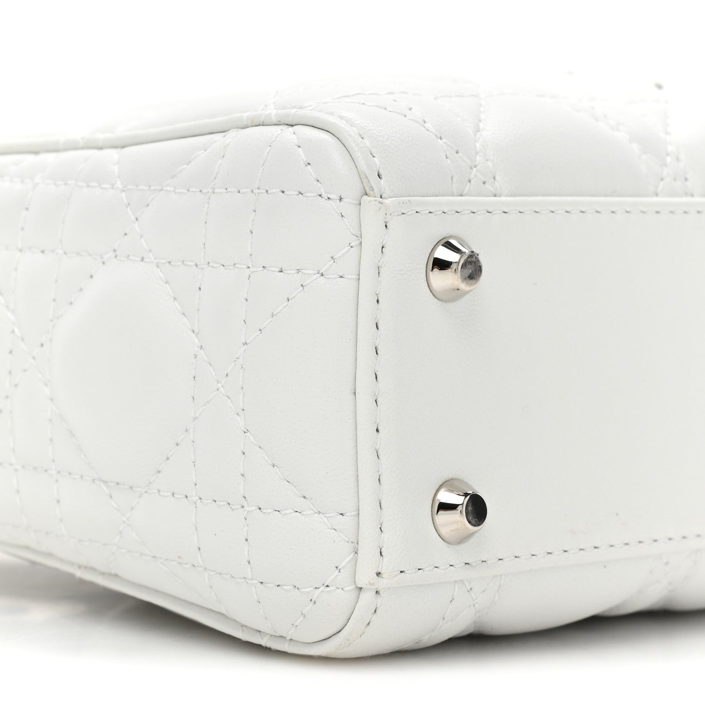 Lambskin Cannage Mini Lady Dior White