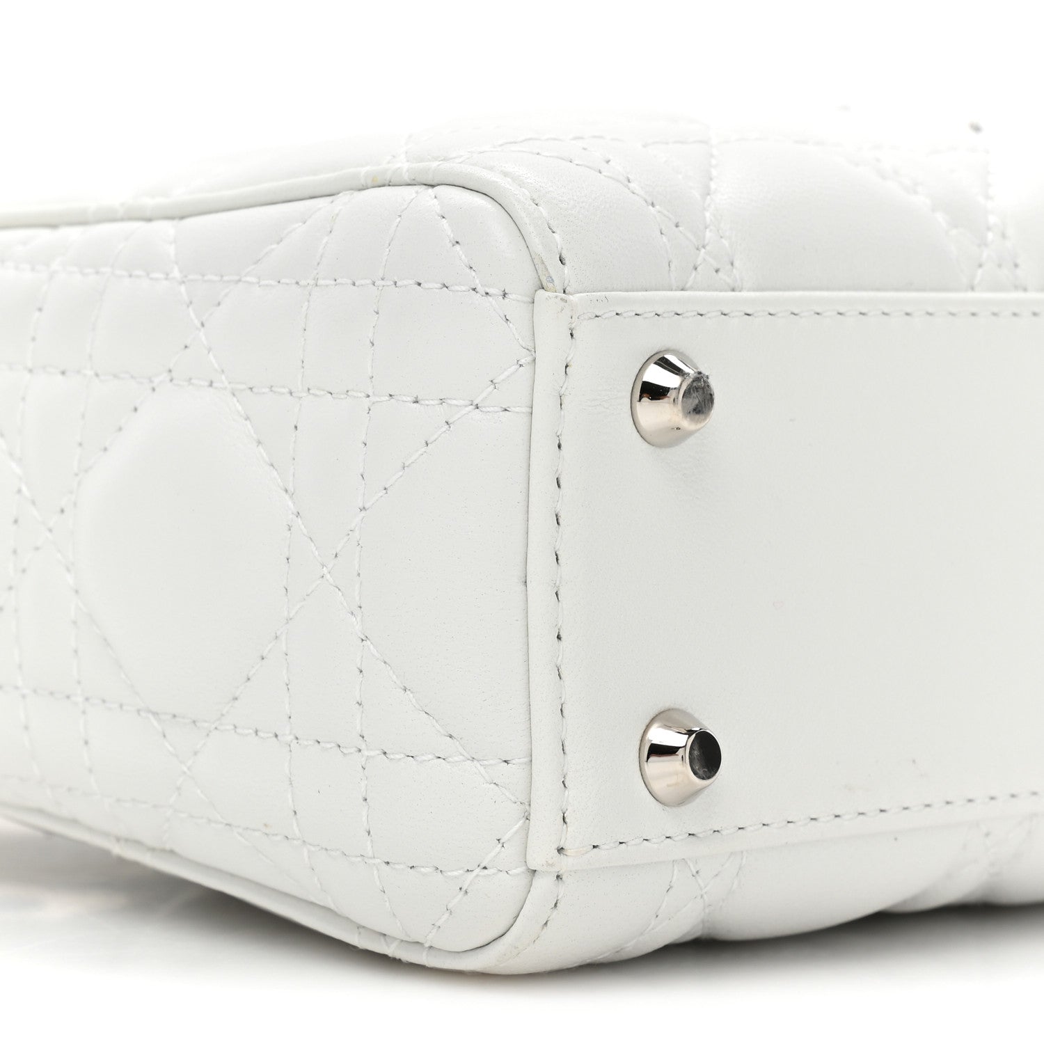 Christian Dior Lambskin Cannage Mini Lady Dior White 9 of 12