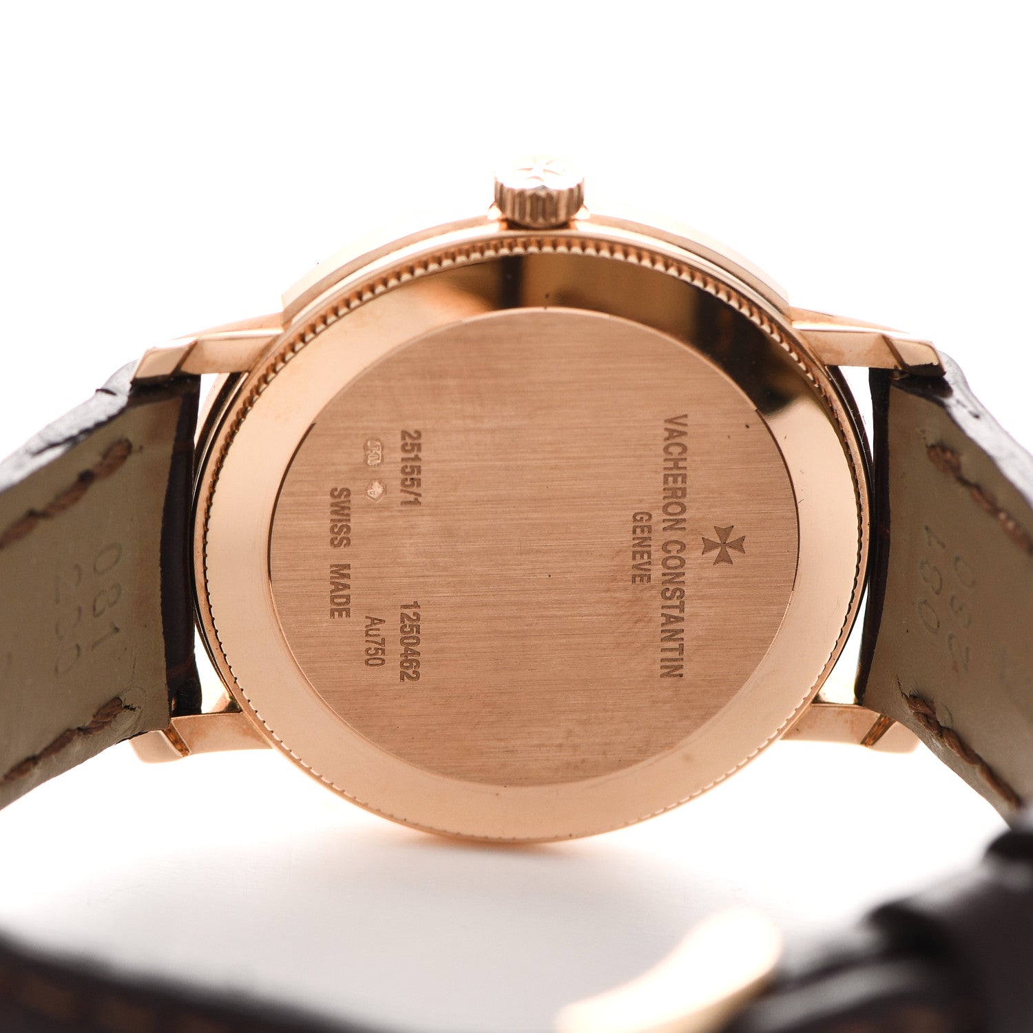 Vacheron Constantin 18K Pink Gold Alligator Diamond 30mm Traditionnelle Quartz Watch 25155/000R-9585 4 of 7