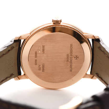 Vacheron Constantin 18K Pink Gold Alligator Diamond 30mm Traditionnelle Quartz Watch 25155/000R-9585 4 of 7