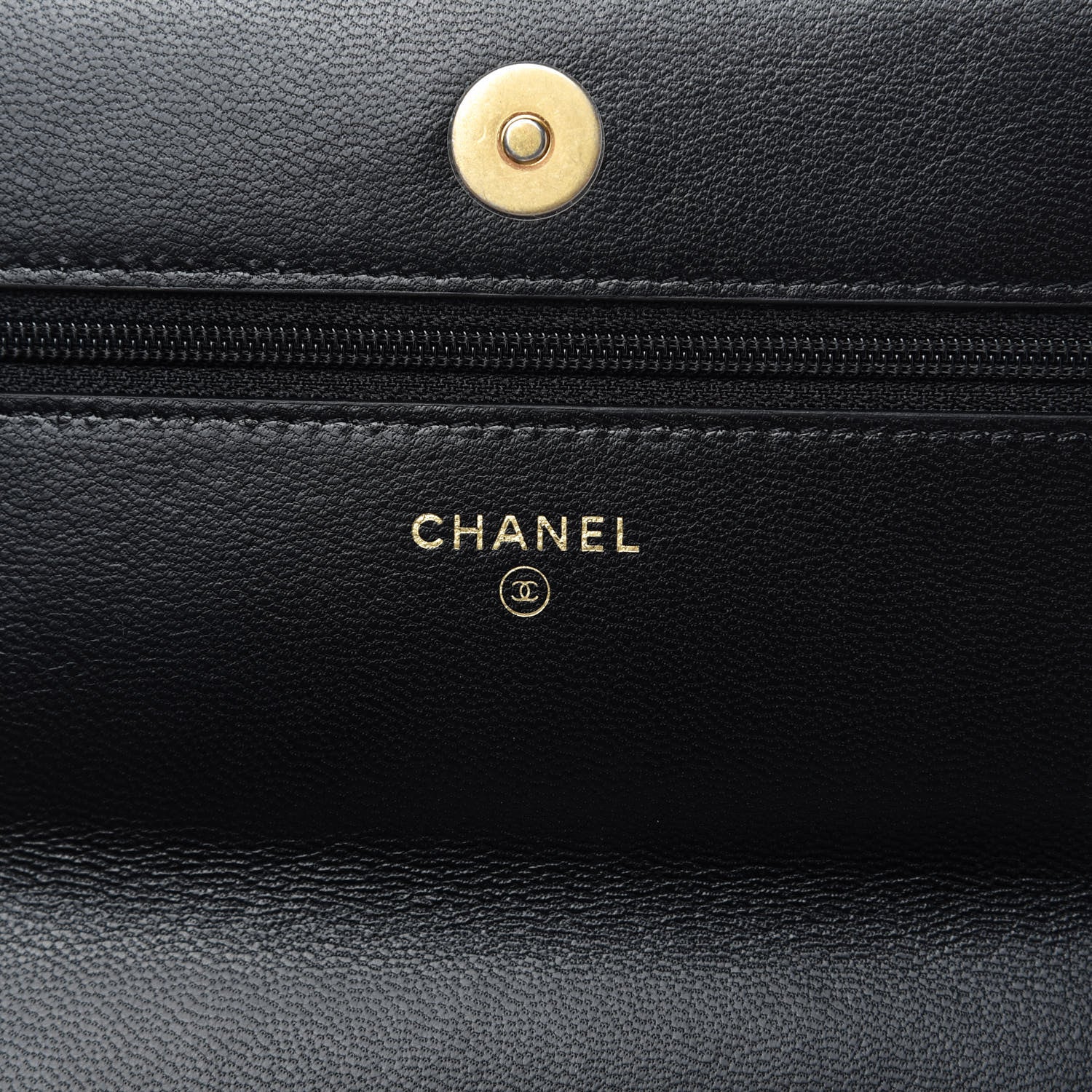 Chanel Shiny Goatskin Quilted Chanel 19 Wallet On Chain WOC Black 8 of 12