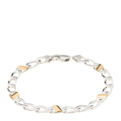 Tiffany Sterling Silver 18K Yellow Gold Curb Link Bracelet 1 of 5