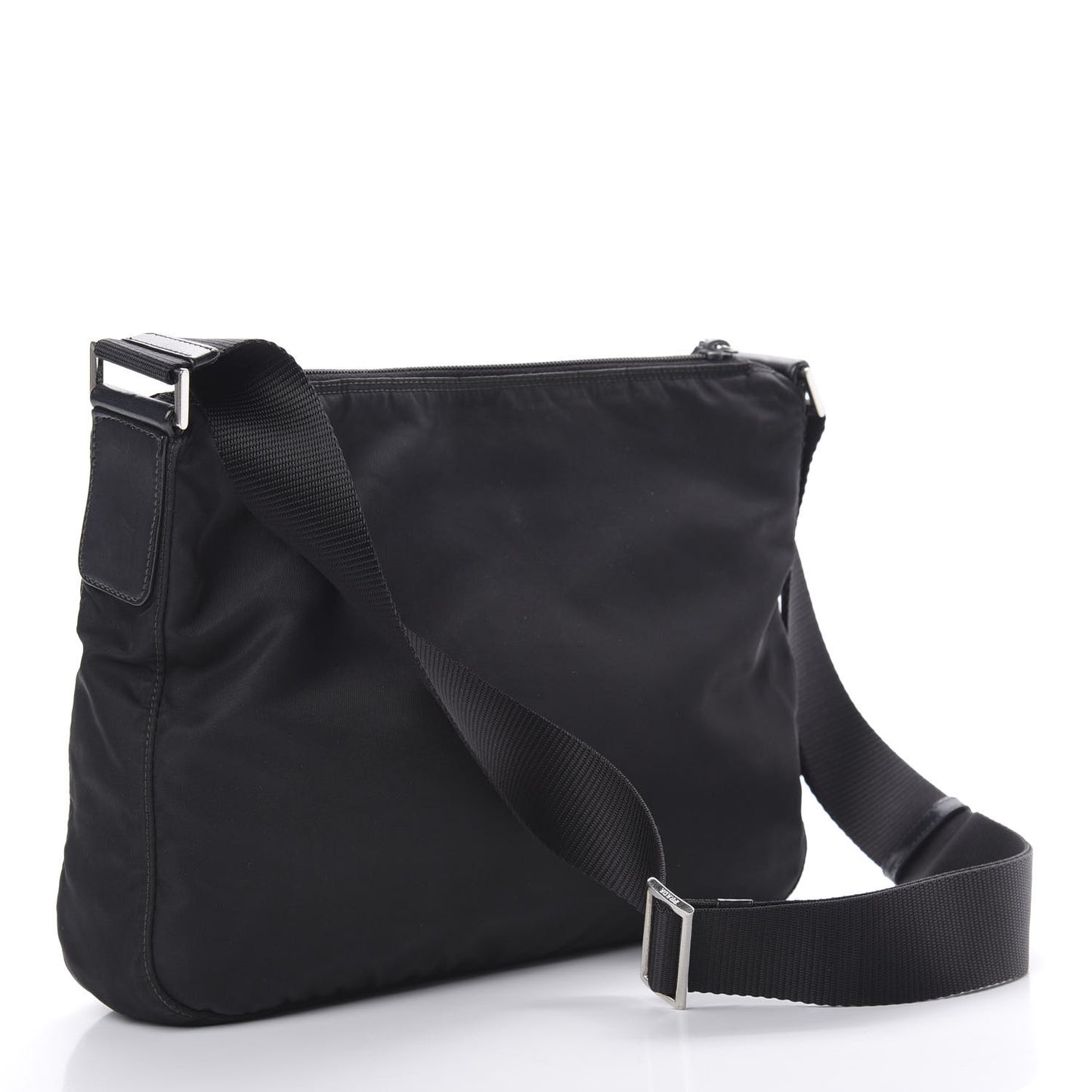 Nylon Vela Flat Messenger Bag Black