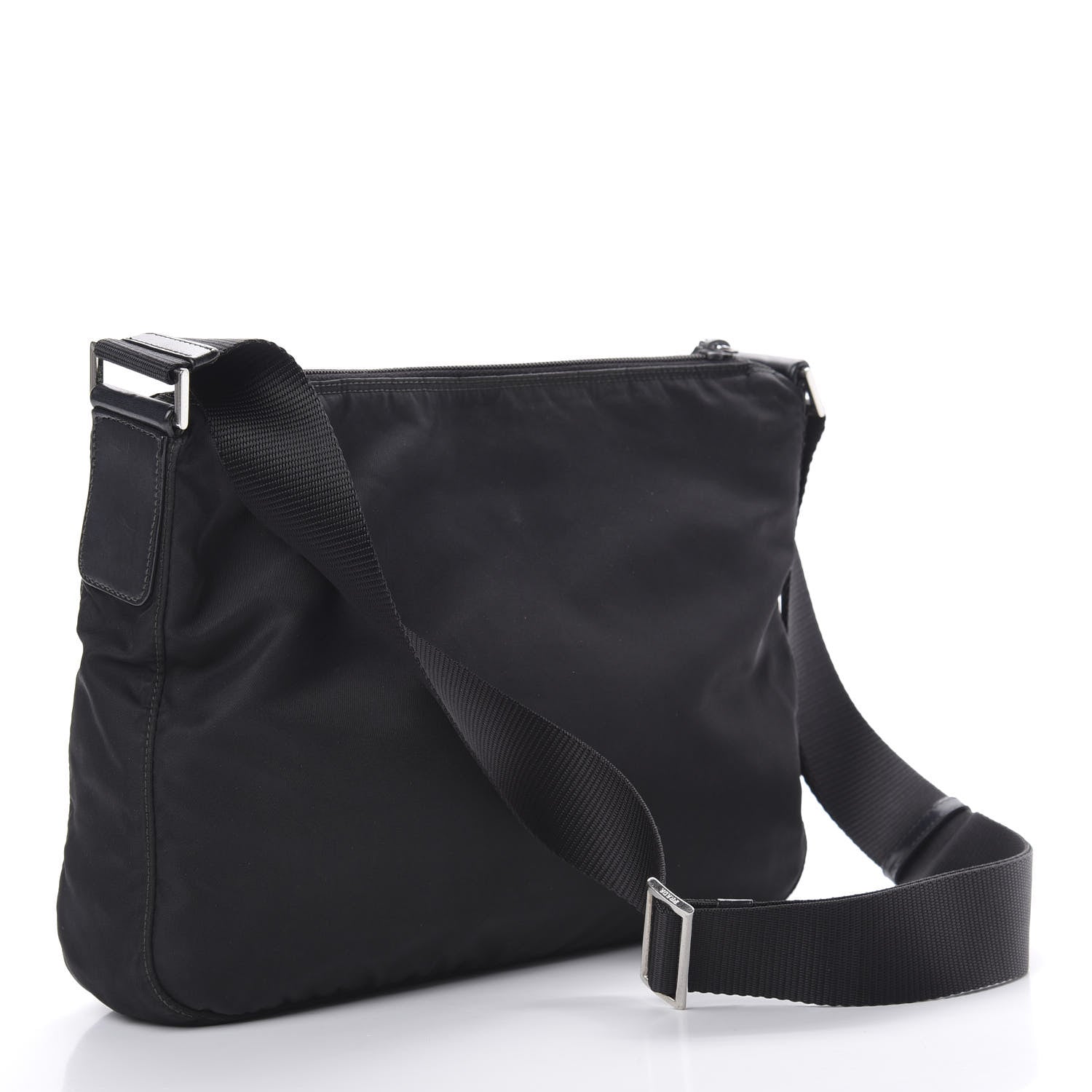Prada Nylon Vela Flat Messenger Bag Black 3 of 10