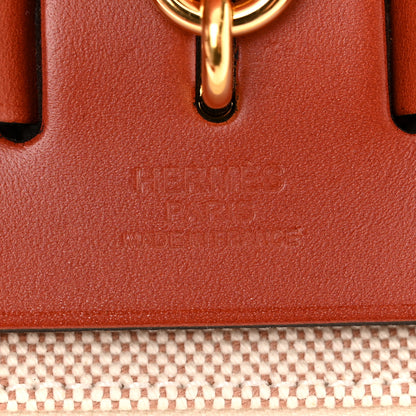 Hermes Vache Hunter Toile H Brides de Gala Herbag Zip Retourne 31 PM Cuivre Ecru Beige 7 of 13