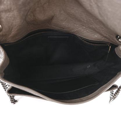 Saint Laurent Crinkled Calfskin Matelasse Monogram Large Niki Chain Satchel Fog 5 of 11