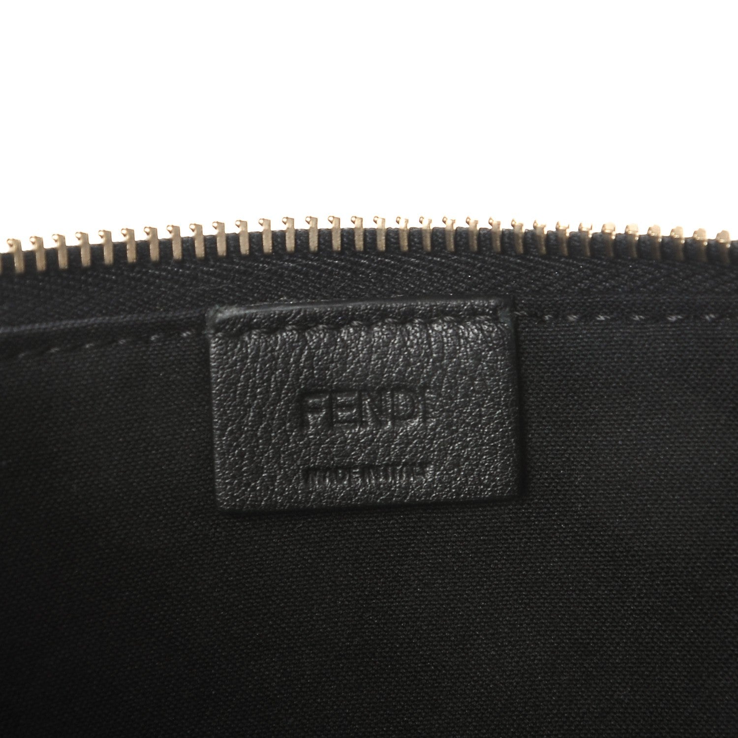 Fendi Vitello Elite Monster Eyes Studded Zip Around Pouch Black 6 of 8