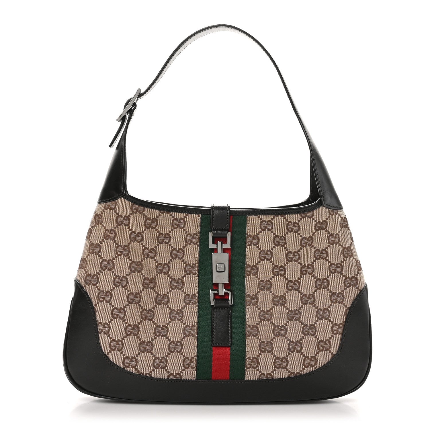 Gucci Monogram Web Jackie O Hobo Dark Brown 1 of 10