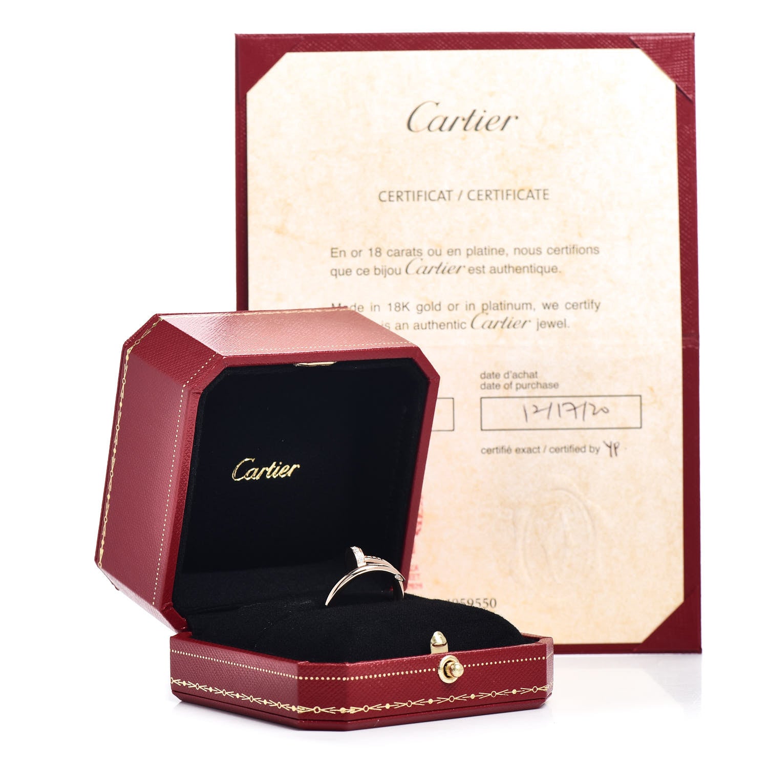 Cartier 18K Pink Gold Diamond Juste Un Clou Ring 55 7.25 6 of 6