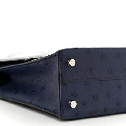 Hermes Ostrich Verrou 21 Bleu Iris 9 of 10