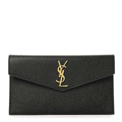 Saint Laurent Grain De Poudre Uptown Pouch Black 1 of 8
