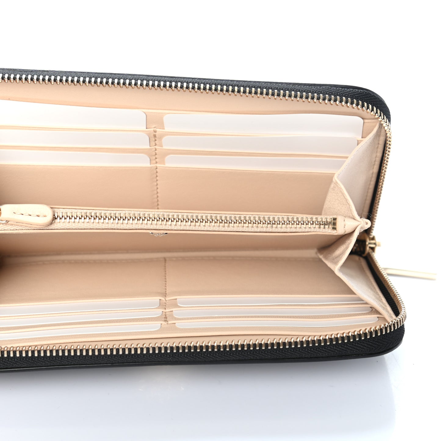 Patent Palazzo Medusa Zip Around Wallet Black