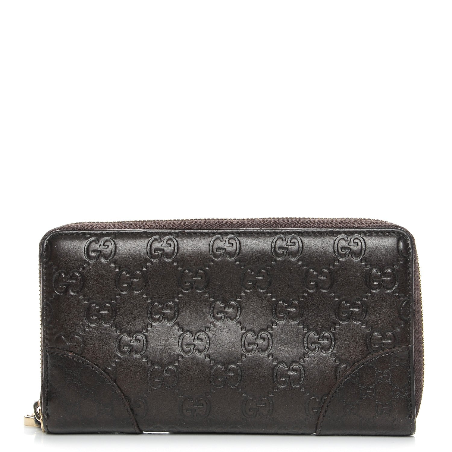 Gucci Guccissima Signature Microguccissima Bree Zip Around Wallet Chocolate 1 of 9