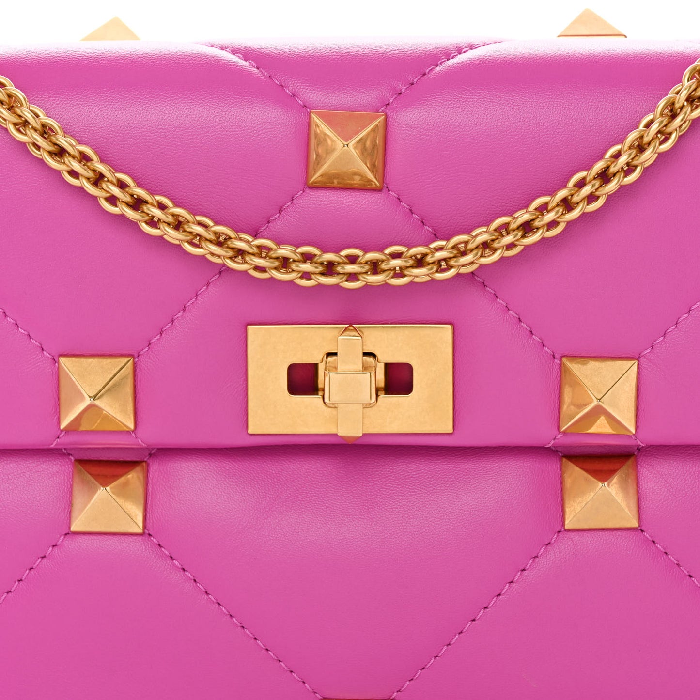 Nappa Large Roman Stud Shoulder Bag Radiant Orchid