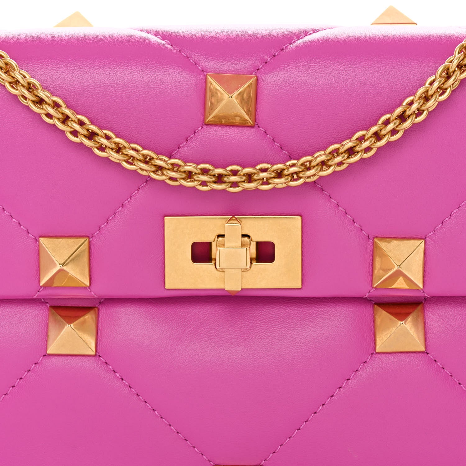 Valentino Garavani Nappa Large Roman Stud Shoulder Bag Radiant Orchid 7 of 9