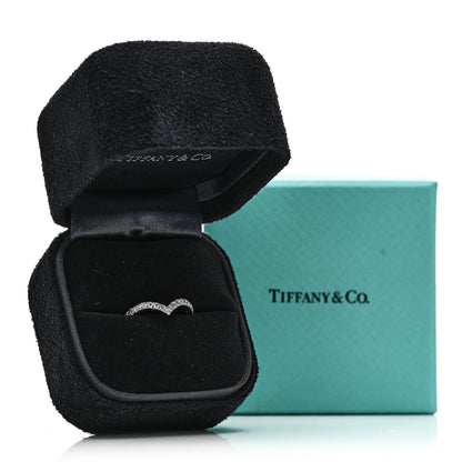 Tiffany Platinum Diamond Soleste V Band Ring 47 4 5 of 5