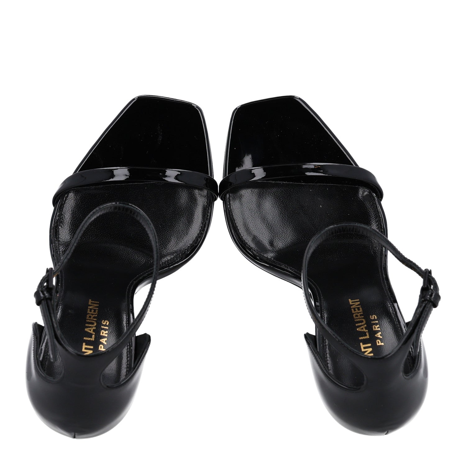 Saint Laurent Patent Calfskin Opyum 110 Sandals 35 Black Gold 4 of 11