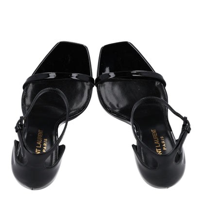 Saint Laurent Patent Calfskin Opyum 110 Sandals 35 Black Gold 4 of 11