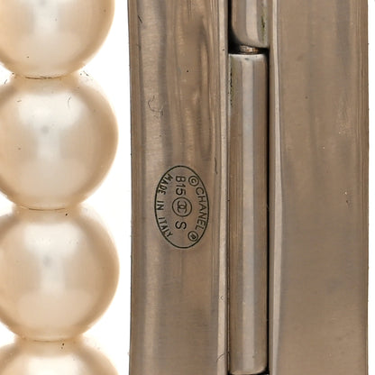 Chanel Metal Pearl Cuff Bracelet Silver 4 of 4