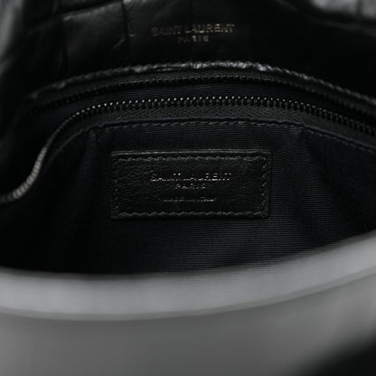 Saint Laurent Crocodile Embossed Lambskin Monogram Medium Niki Chain Satchel Black 6 of 11