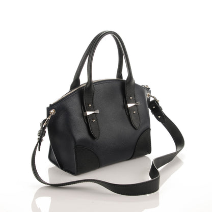 Alexander McQueen Grained Calfskin Small Bi-Color Legend Satchel Navy Black 3 of 8