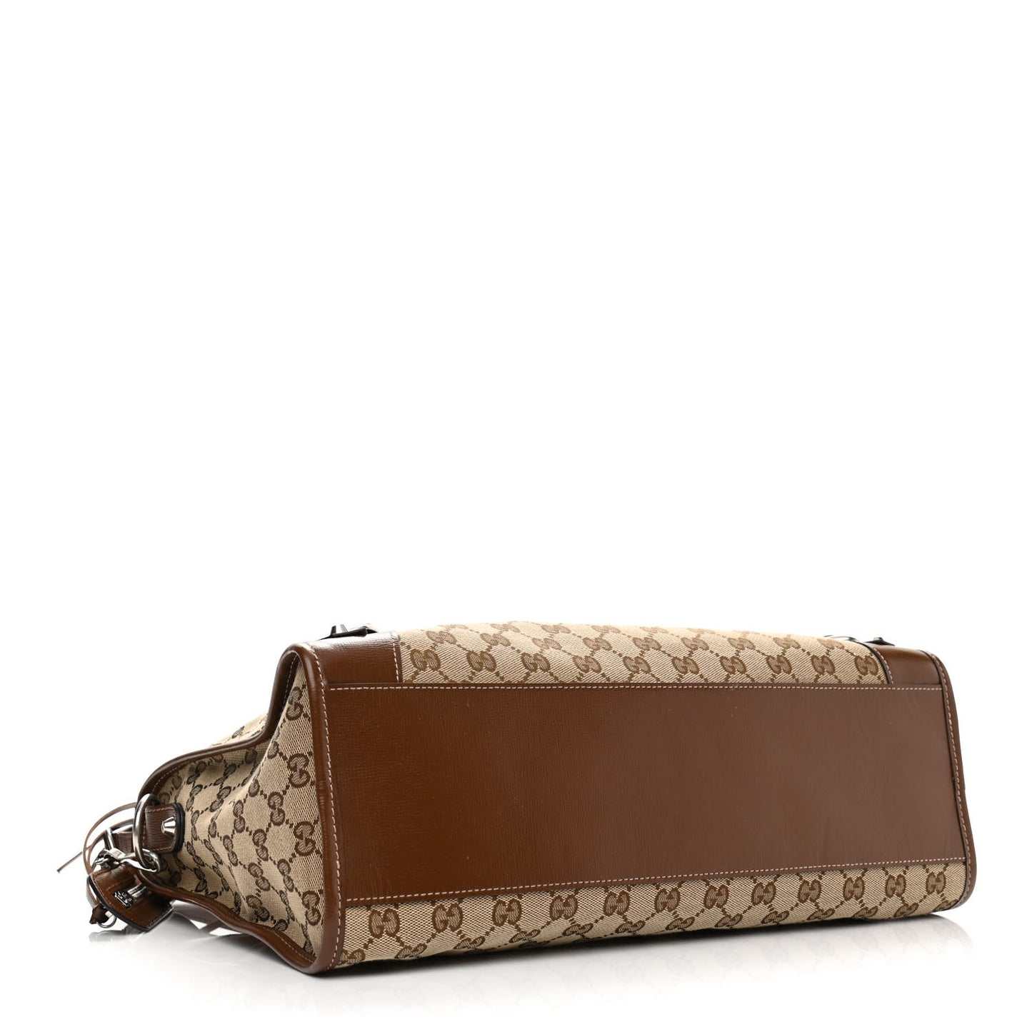 X GUCCI GG Monogram Azalea Calfskin Neo Classic Silver Hardware Medium City Beige Ebony Brown Sugar