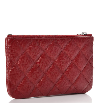 Chanel Caviar Quilted Small Cosmetic Case Dark Red 3 of 8