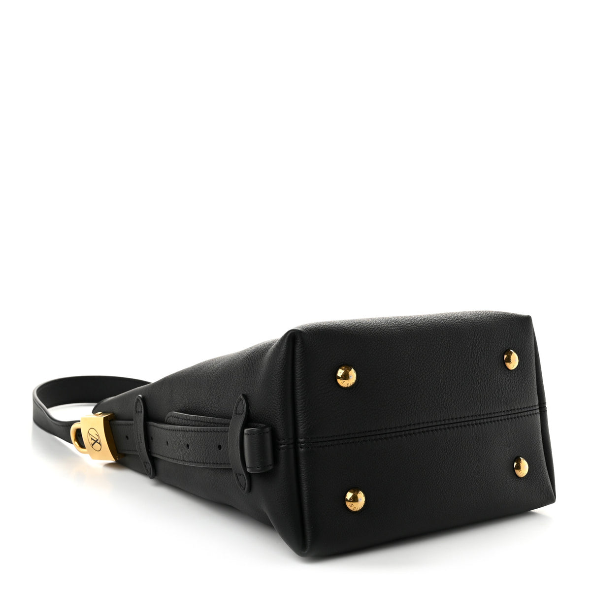 Grained Calfskin Low Key Hobo PM Black