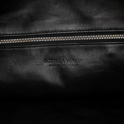 Bottega Veneta Calfskin Suede Striped Large Hop Black Matcha Leaf Jam White 6 of 9