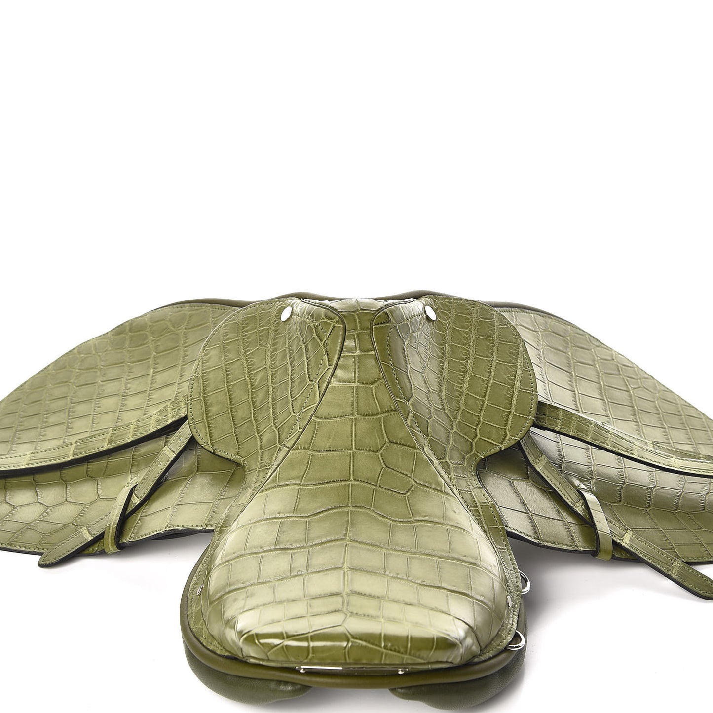 Crocodile Niloticus Ultra Soft Mini Steinkraus Saddle Vert Pelouse