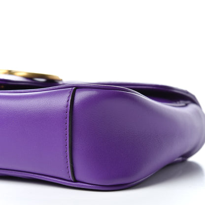 Gucci Calfskin Matelasse Mini GG Marmont Shoulder Bag Shine Purple 9 of 10