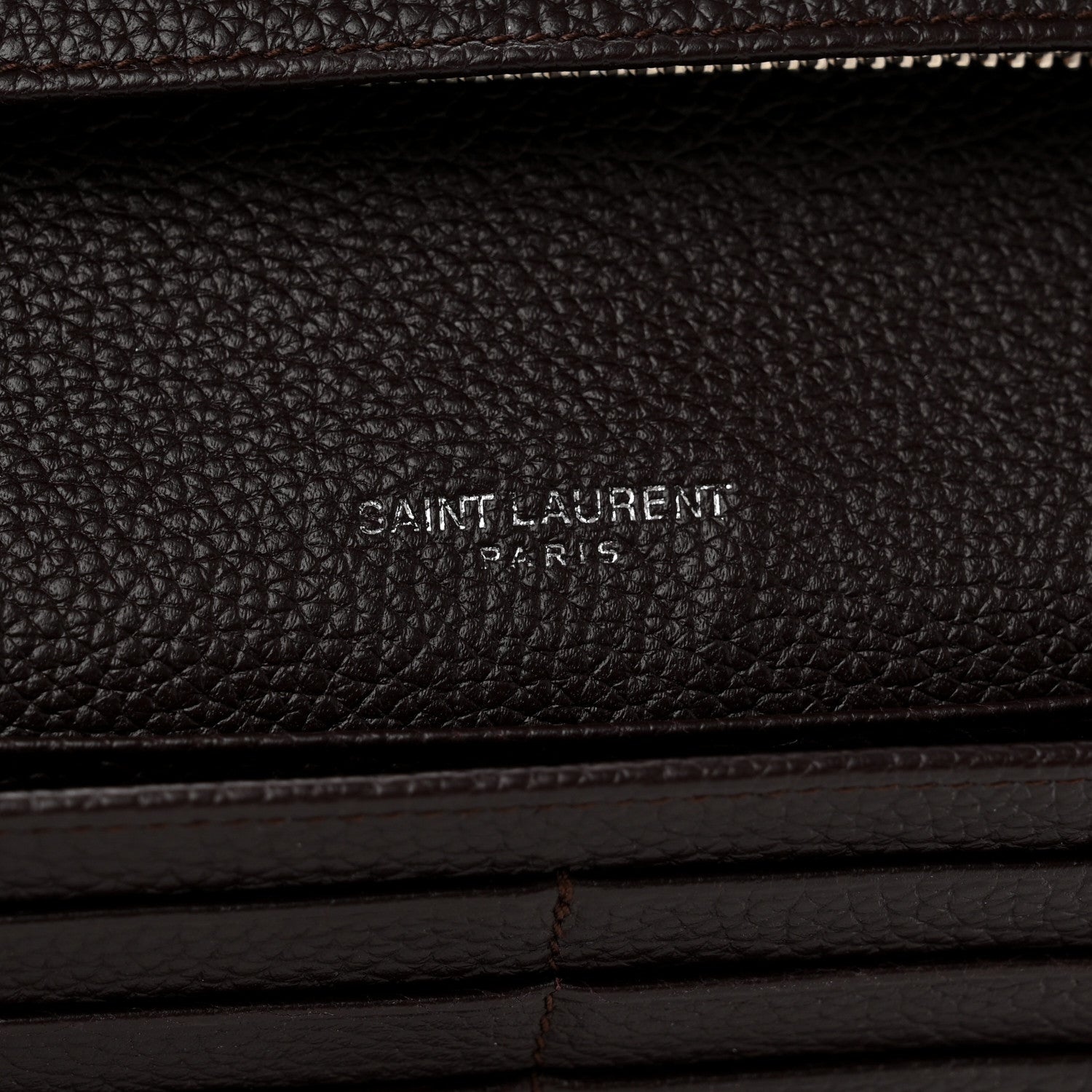 Saint Laurent Grained Calfskin Souple Thin Wallet Amaranto 7 of 9
