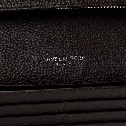 Saint Laurent Grained Calfskin Souple Thin Wallet Amaranto 7 of 9