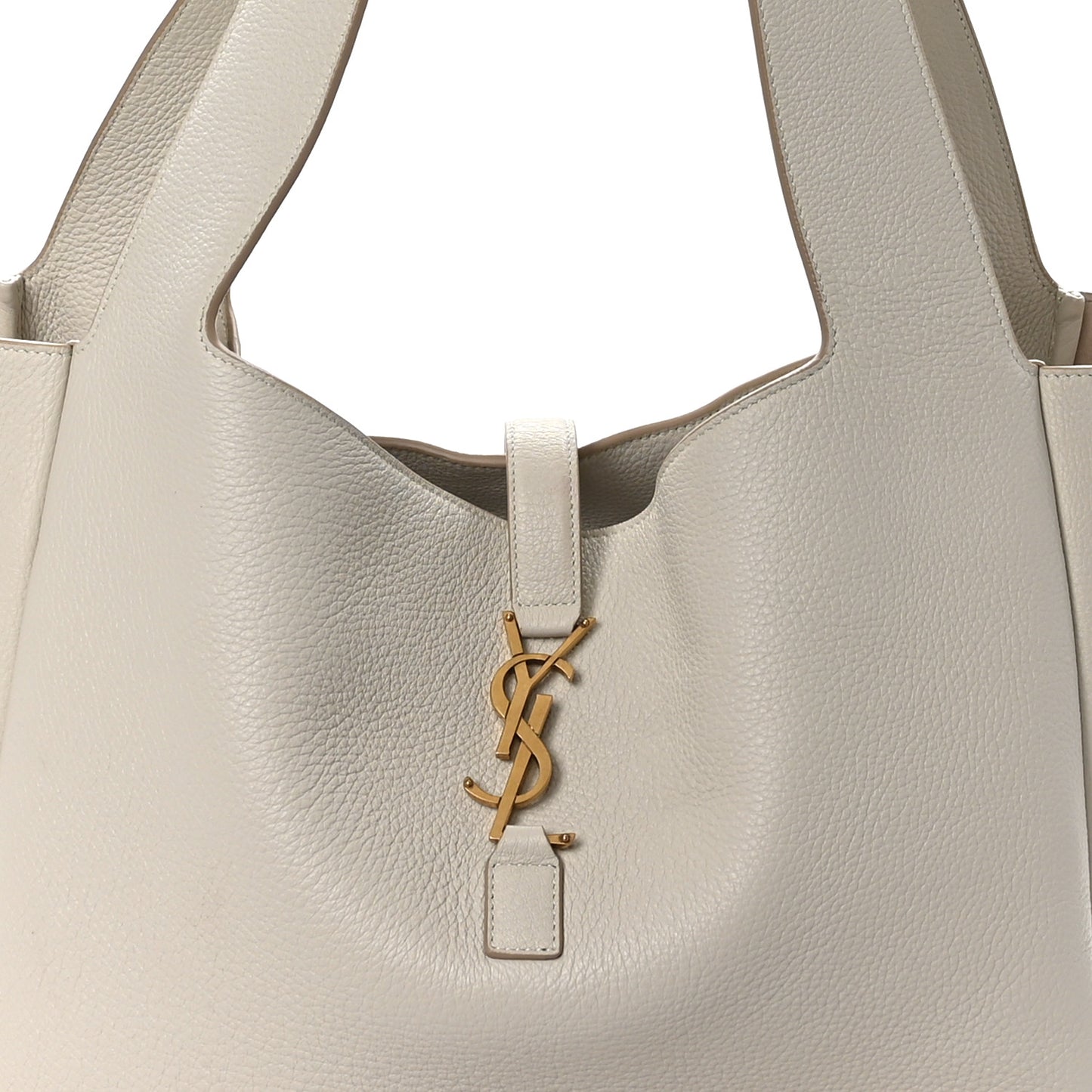 Grained Deerskin Bea Tote Blanc Vintage