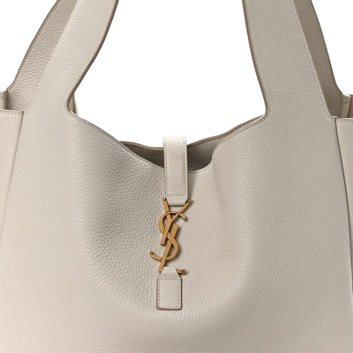 Saint Laurent Grained Deerskin Bea Tote Blanc Vintage 8 of 10