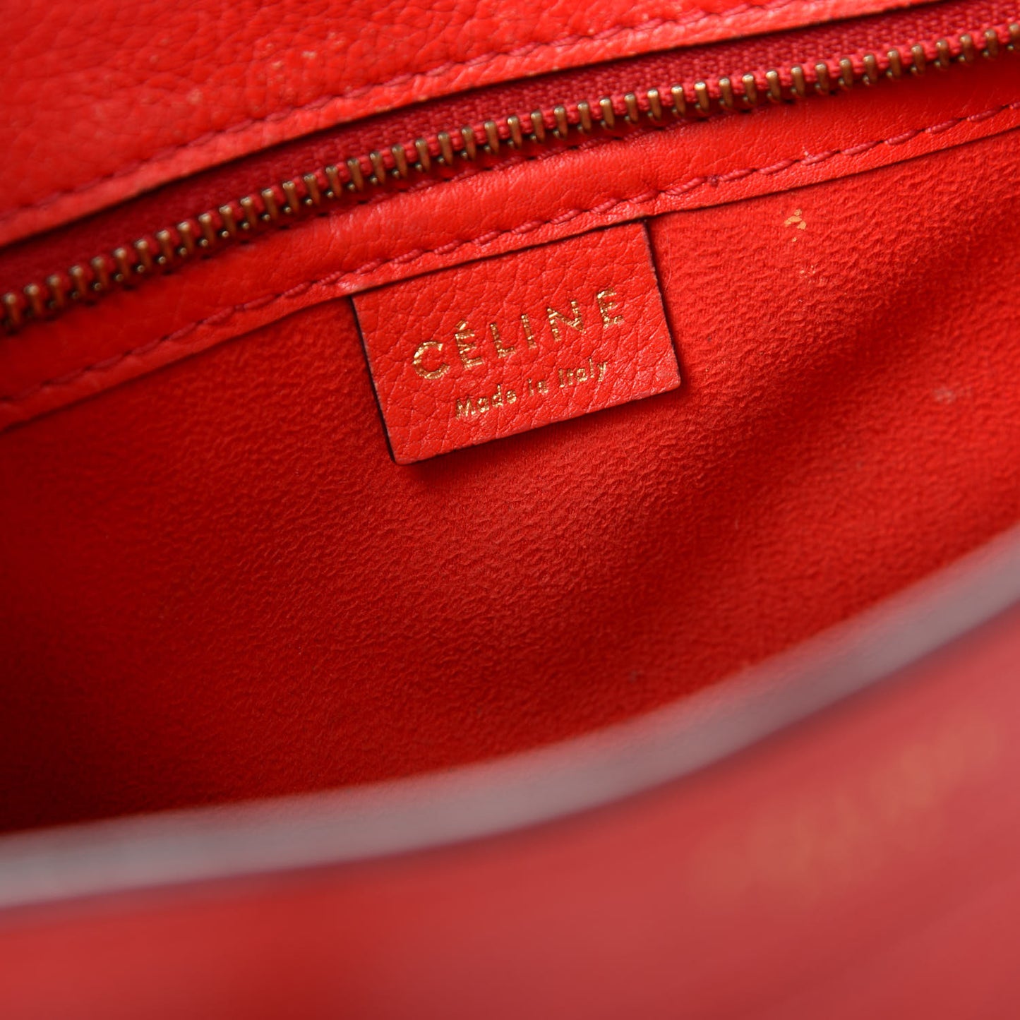 Drummed Calfskin Nano Luggage Coquelicot